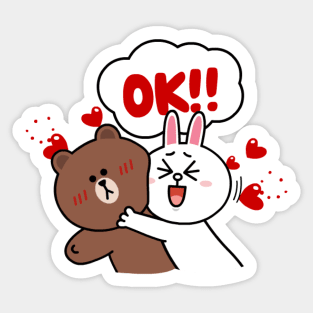 brown and cony Sticker